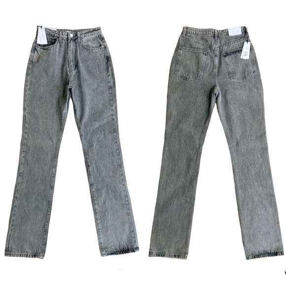 WEWOREWHAT The Icon Jean Washed Grey Straight Jeans Size 27 New - Picture 2 of 7
